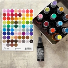 Ranger / Tim Holtz Distress Labels - Small Round Label (Black Text)